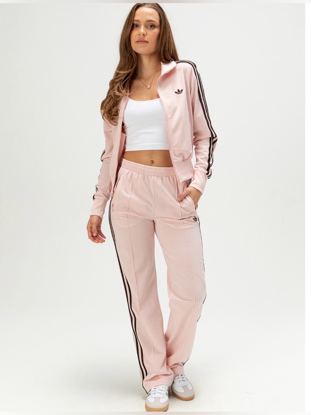 NWT adidas Originals Firebird Classic Track Pants in pink & brown, Size M